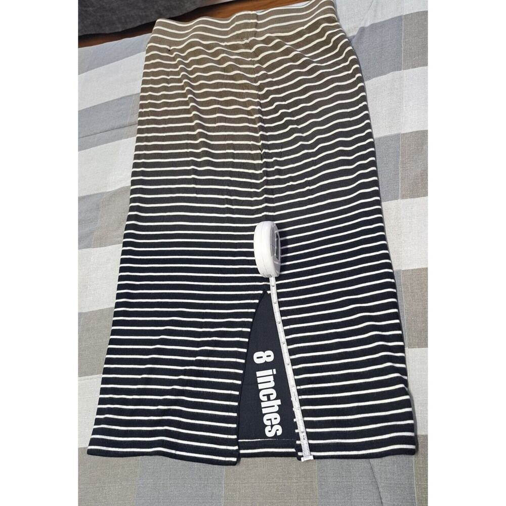 ATM‎ Anthony Thomas Melillo XS Black Combo Dip Dye Slit Hem Striped Skirt - Picture 4 of 13